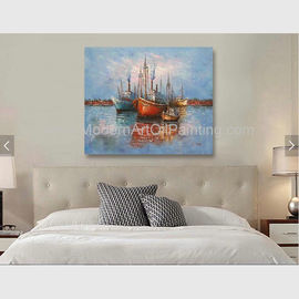 دکوراسیون خانه کشتی در دریا نقاشی رنگ روغن 40 x 50 نقاشی شده با دست