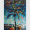 چاقوی پالت نقاشی شده با دست نقاشی رنگ روغن منظره دریا خلیج مکزیک دکوراسیون هنر دیوار