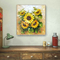 نقاشی چاقوی پالت گل آفتابگردان برای دکوراسیون داخلی اتاق نشیمن