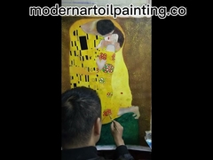 بوسه بوسه نقاشی با دست نقاشی رنگ روغن برای دکوراسیون منزل