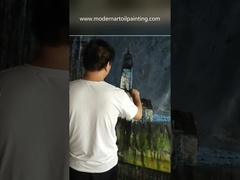 نقاشی رنگ روغن با چاقوی پالت هنر بوم مدرن برای دکوراسیون منزل