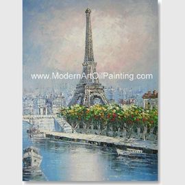 Impression پاریس نقاشی رنگ روغن پاریس خیابان کشش قاب یک پانل دفتر دکو
