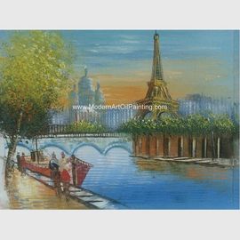 نقاشی رنگ روغن مدرن پاریس برج ایفل دست ساز به سبک جین با حفظ طراوت
