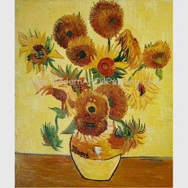 نقاشی معاصر با رنگ روغن گل آفتابگردان روی بوم کپی های شاهکار ون گوگ