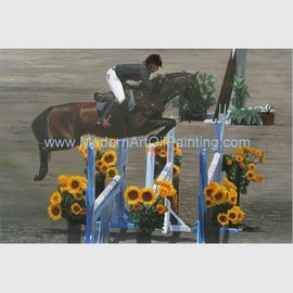 عکس پرتره های رنگ روغن سفارشی مسابقه اسب نقاشی رنگ روغن دست ساز روی بوم