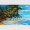 نقاشی های هنری هاوایی با دست، نقاشی منظره درختان نارگیل روی بوم
