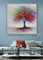 انتزاعی رنگارنگ نقاشی رنگ و روغن هنر مدرن نقاشی با دست نقاشی درخت برای اتاق نشیمن 32 &quot;X 32&quot;